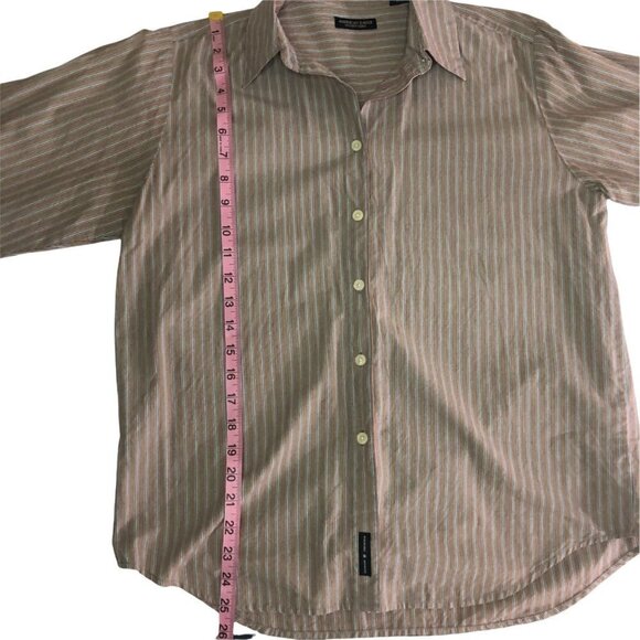 𝅺american Eagle Men's Long Sleeve Button Down Shirt Red, Green Blue Stripe M - Picture 9 of 10